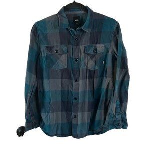 VANS Boys Large Checked Flannel Shirt, Long Sleeve